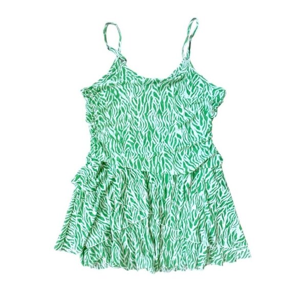 Diane Von Furstenberg x Target Green Zebra Print Tiered Mini Dress 2X NWT - Picture 3 of 8